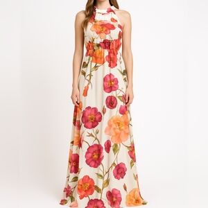 Hope & Ivy Womens white floral sleeveless maxi dress Size 2